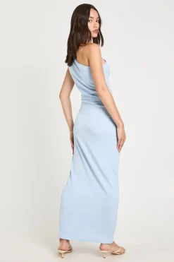 Robe Midi Asymétrique En Crêpe Jersey Avec Fronces