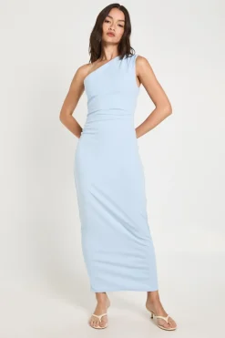 Robe Midi Asymétrique En Crêpe Jersey Avec Fronces