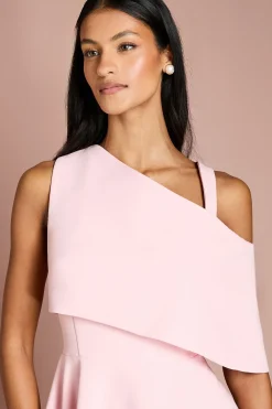 Robe Midi Asymétrique En Crêpe Petite Taille