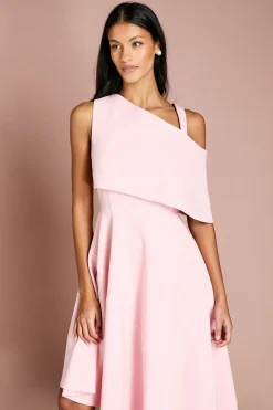 Robe Midi Asymétrique En Crêpe Petite Taille