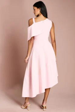 Robe Midi Asymétrique En Crêpe Petite Taille