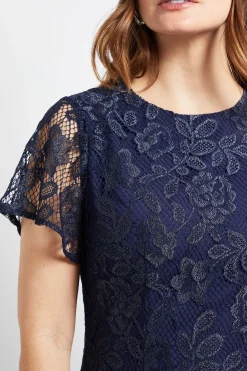 Robe Midi Asymétrique En Dentelle