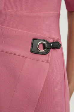 KarenMillen Robe midi asymétrique en maille bandage Figure Form<Femme Pulls Et Gilets|Toutes Les Mailles