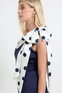 Robe Midi Asymétrique En Néoprène Avec Corsage Pour Petite Taille