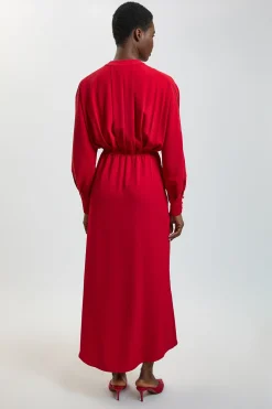 KarenMillen Robe Midi Asymétrique À Manches Fendues<Femme Toutes Les Robes|Robes Mi-Longues