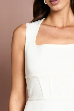 Coast Robe Midi Bandage À Basque Avec Jupe Plissée En Georgette Petite Taille<Femme Robes|Robes Mi-Longues
