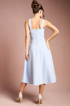 Robe Midi Bandage à Col Croisé