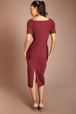 Coast Robe Midi Bandage À Manches Courtes<Femme Toutes Les Robes|Robes Mi-Longues