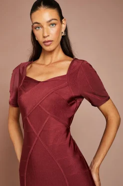 Coast Robe Midi Bandage À Manches Courtes<Femme Toutes Les Robes|Robes Mi-Longues