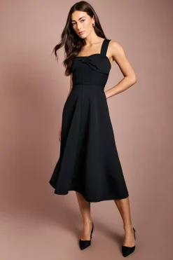 Robe Midi Bandage À Nœud