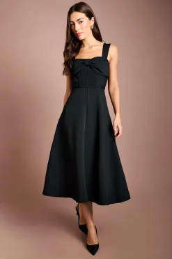Robe Midi Bandage À Nœud