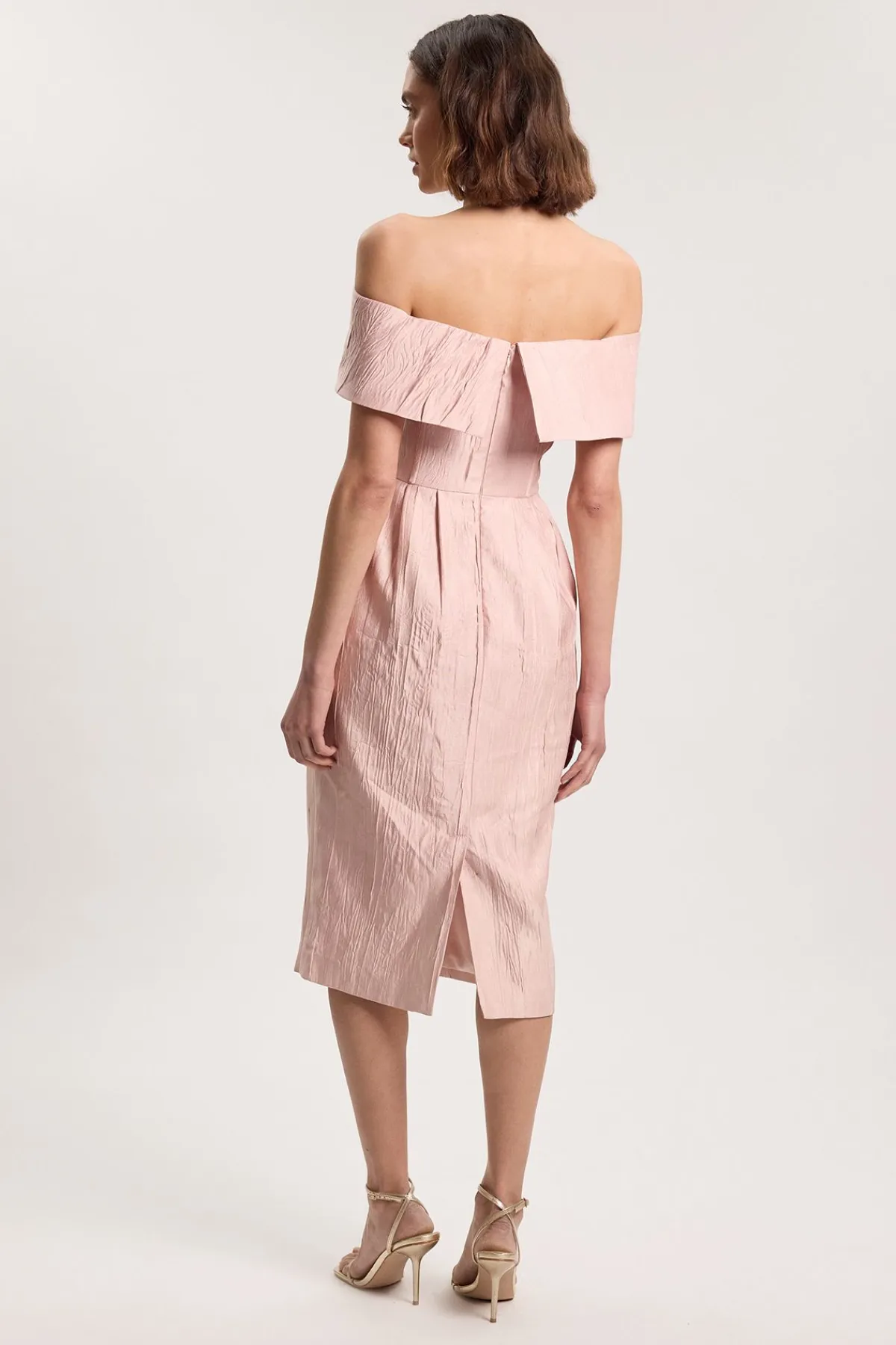 KarenMillen Robe Midi Bandeau Ajustée En Twill Texturé Petite<Femme Robes|Robes Mi-Longues