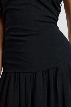 boohoo Robe Midi Bandeau En Lin Premium<Femme Toutes Les Robes|Robes Patineuses
