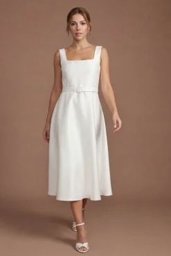 Robe Midi Bardot En Organza Imprimé Petite