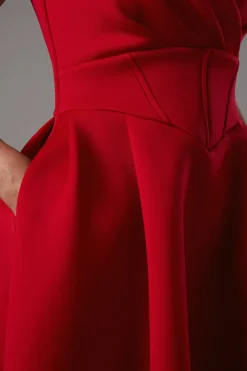 Robe Midi Bardot en Scuba