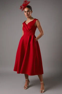 Robe Midi Bardot en Scuba