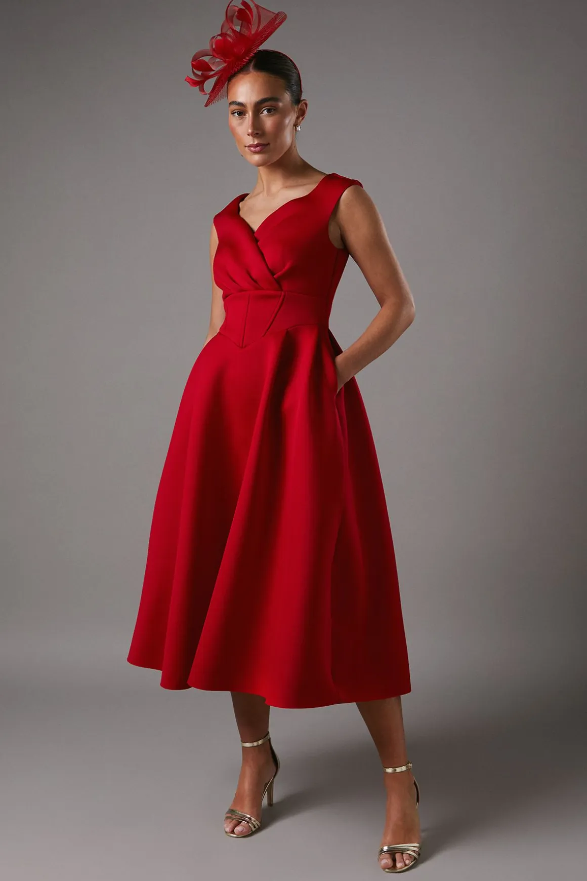 Robe Midi Bardot en Scuba