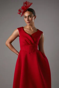 Robe Midi Bardot en Scuba