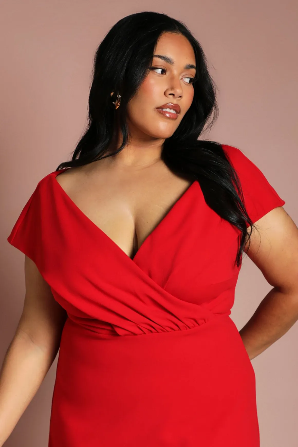 Robe Midi Bardot Unie Grande Taille