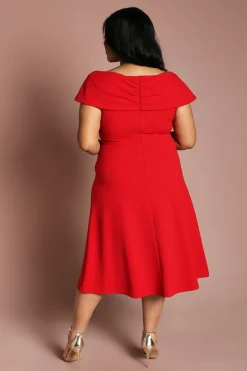 Robe Midi Bardot Unie Grande Taille