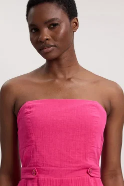 Robe Midi À Basque Et Bustier En Double Étoffe