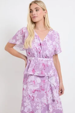 Robe Midi À Basque Volantée Et Imprimé Fleuri Petite