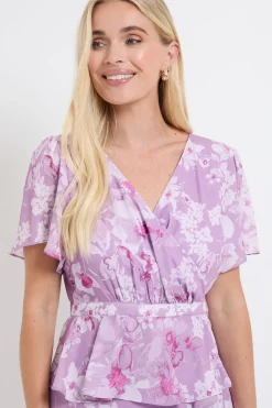 Robe Midi À Basque Volantée Et Imprimé Fleuri Petite