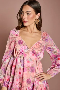 Coast Robe Midi Blouson Imprimée<Femme Robes Mi-Longues|Robes À Manches Longues