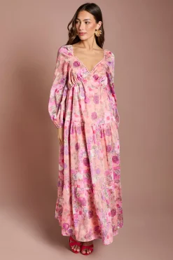 Coast Robe Midi Blouson Imprimée<Femme Robes Mi-Longues|Robes À Manches Longues