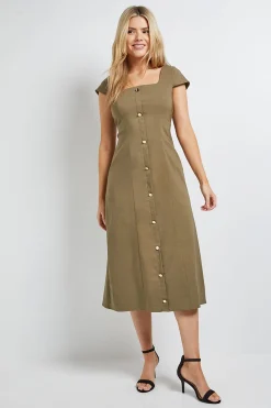 Dorothy Perkins Robe Midi Boutonnée en Bengaline<Femme Toutes Les Robes|Robes Mi-Longues