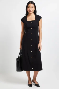 Dorothy Perkins Robe Midi Boutonnée En Bengaline Petite<Femme Robes|Robes Mi-Longues
