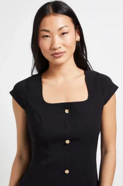 Dorothy Perkins Robe Midi Boutonnée En Bengaline Petite<Femme Robes|Robes Mi-Longues