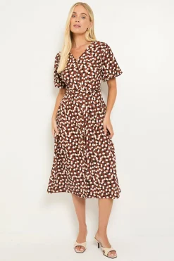 Robe Midi Boutonnée En Jersey À Pois Pour Petite Taille