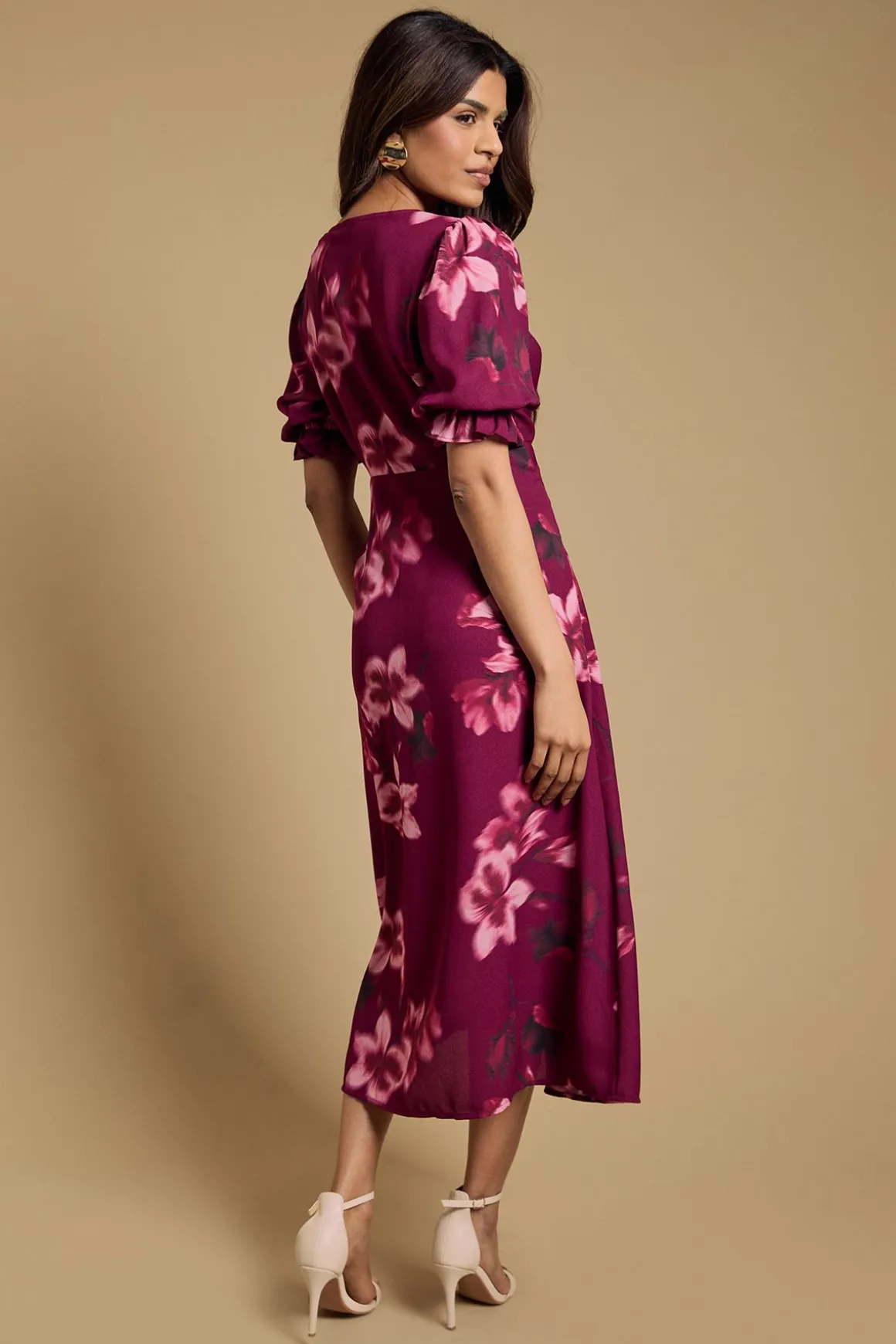 Robe Midi Boutonnée À Imprimé Fleuri Petite