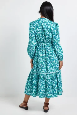 Wallis Robe Midi Boutonnée à Motifs Floraux en Gaufre Petite<Femme Toutes Les Robes|Robes Mi-Longues