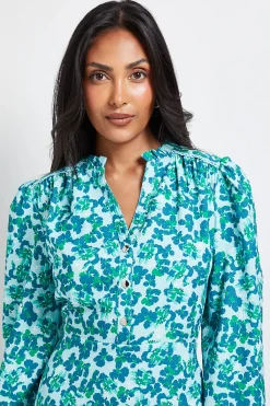 Wallis Robe Midi Boutonnée à Motifs Floraux en Gaufre Petite<Femme Toutes Les Robes|Robes Mi-Longues