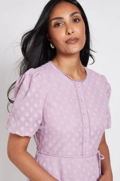Robe Midi À Boutons Et Fleurs 3D Petite