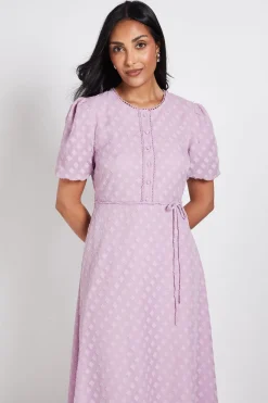 Robe Midi À Boutons Et Fleurs 3D Petite