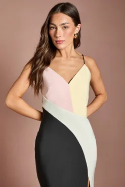 Coast Robe Midi À Bretelles Avec Blocs De Couleur<Femme Robes|Robes Mi-Longues