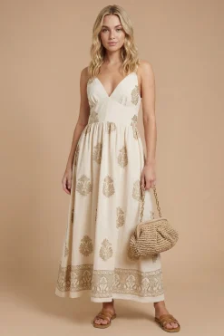 Dorothy Perkins Robe Midi À Bretelles Avec Broderie Métallisée<Femme Robes|Robes Mi-Longues