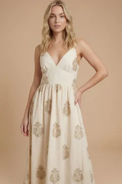 Dorothy Perkins Robe Midi À Bretelles Avec Broderie Métallisée<Femme Robes|Robes Mi-Longues