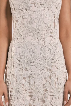 Robe Midi À Bretelles Avec Détails En Dentelle Petite