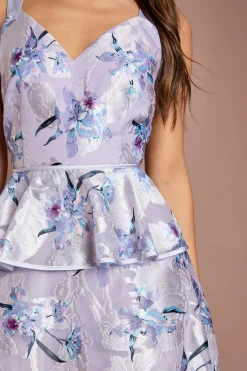 Robe Midi À Bretelles En Jacquard Satiné Avec Jupe Ample