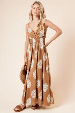 Dorothy Perkins Robe Midi Brodée Marron Petite<Femme Looks Chocolat|Toutes Les Robes