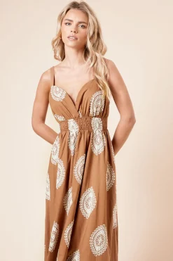 Dorothy Perkins Robe Midi Brodée Marron Petite<Femme Looks Chocolat|Toutes Les Robes