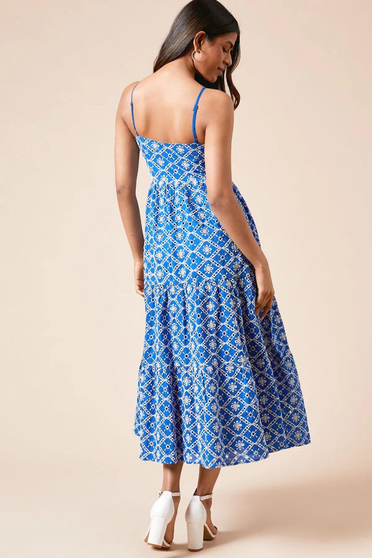 Dorothy Perkins Robe Midi Broderie Anglaise à Nœud Devant Petite Taille<Femme Toutes Les Robes|Robes Mi-Longues