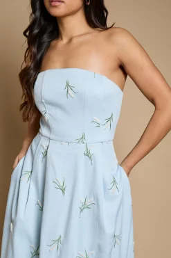 Robe Midi Bustier À Cœur Brodée Petite