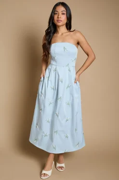 Robe Midi Bustier À Cœur Brodée Petite