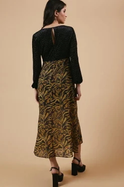 Oasis Robe Midi Bustier à Motifs Animaliers d'Occasion<Femme Robes Mi-Longues|Robes À Manches Longues