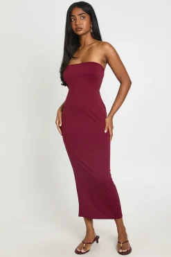 boohoo Robe Midi Bustier Supersoft<Femme Robes Moulantes|Robes